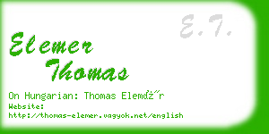 elemer thomas business card